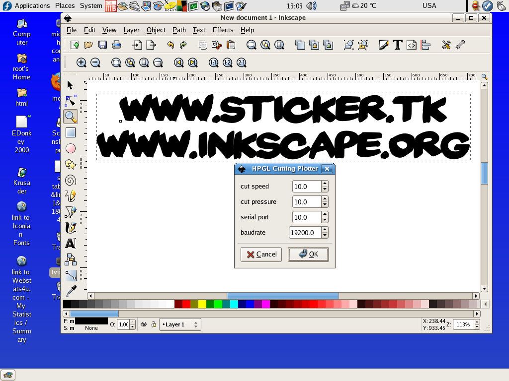 inkscape linux flat file